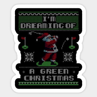 Funny Golf Lover Ugly Sweater - Santa Playing Golf Sticker